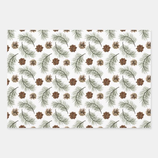 Earthy Mushrooms Pine Tree Branch Pinecones Gift Inpakpapier Vel (Voorkant 2)