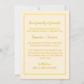 Earthy Mustard We Eloped Wedding Announcement Kaar Aankondiging (Achterkant)
