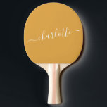 Earthy Mustard Yellow Script Name Personalized  Tafeltennisbatje<br><div class="desc">This personalized ping pong paddle features a warm mustard background with elegant handwritten script for a clean,  modern look. Ideal for casual home players,  game room setups,  or anyone who loves thoughtful,  design-driven sports accessories. Customize the name to create something personal,  fun,  and uniquely yours.</div>