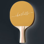Earthy Mustard Yellow Script Name Personalized  Tafeltennisbatje<br><div class="desc">This personalized ping pong paddle features a warm mustard background with elegant handwritten script for a clean,  modern look. Ideal for casual home players,  game room setups,  or anyone who loves thoughtful,  design-driven sports accessories. Customize the name to create something personal,  fun,  and uniquely yours.</div>
