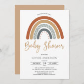 Earthy Muted Tones Boho Rainbow Baby shower Kaart (Voorkant / Achterkant)