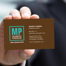 Earthy Natural Brown Turquoise Monogrammed Logo