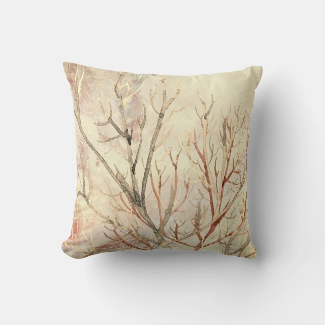 Earthy Natural Coral Creamy Ivory Kussen (Voorkant)