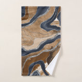 Earthy Navy Blue Marble Agate Silver Glitter 1 Bad Handdoek (Handdoek)