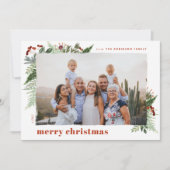 Earthy Neutral Brush Effect Boho Kerstmis Feestdagenkaart (Voorkant)