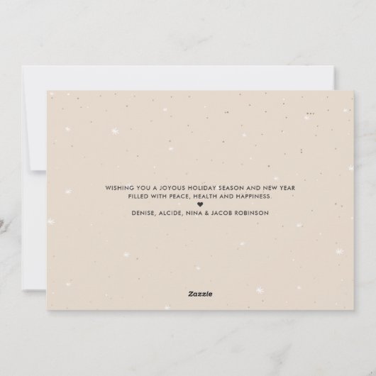 Earthy Neutral Brush Effect Boho Kerstmis Feestdagenkaart (Achterkant)