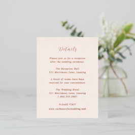 Earthy Neutral Modern Wedding Foil Enclosure Card Folie Uitnodiging Briefkaart