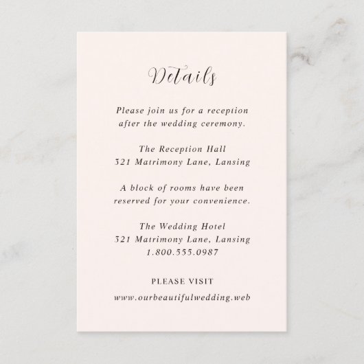 Earthy Neutral Modern Wedding Informatiekaartje (Voorkant)