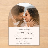 Earthy Neutral Photo Modern Wedding Acryl Uitnodigingen (Voorkant)
