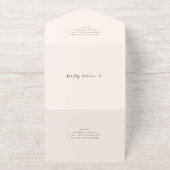 Earthy Neutral Photo Modern Wedding All In One Uitnodiging (Buiten)