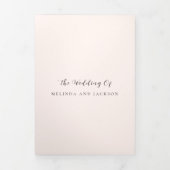 Earthy Neutral Photo Modern Wedding Drieluik Uitnodiging (Cover)