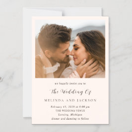 Earthy Neutral Photo Modern Wedding Magnetische Uitnodiging