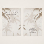 Earthy Palm Trees Birds Social Media Earring Visitekaartje (Voorkant /achterkant)