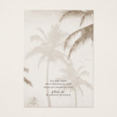 Earthy Palm Trees Birds Social Media Earring Visitekaartje (Achterkant)