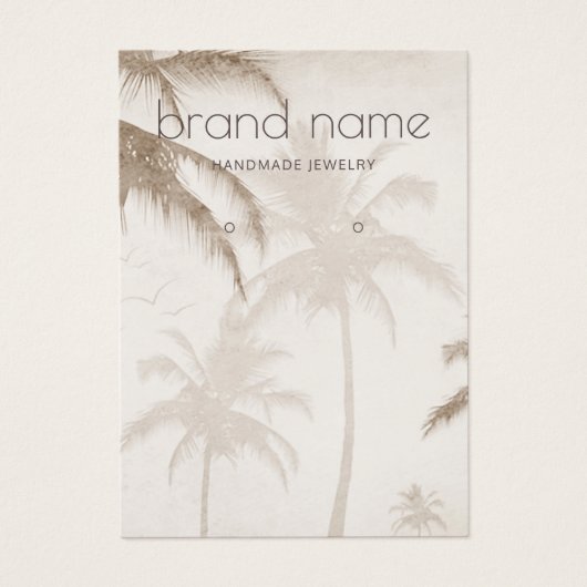Earthy Palm Trees Birds Social Media Earring Visitekaartje (Voorkant)