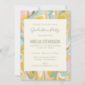 Earthy Pastel Abstract Marble Graduation Party Kaart (Voorkant)