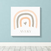Earthy pastel Rainbow Baby Nursery art Canvas Afdruk (Insitu (Houten vloer))