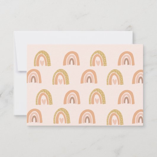 Earthy Pastel Rainbow Baby shower Dank u kaarten (Achterkant)