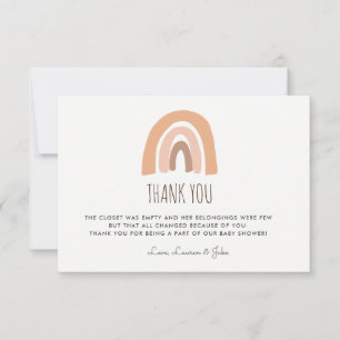 Earthy Pastel Rainbow Baby shower Dank u kaarten