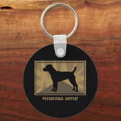 Earthy Patterdale Terrier Sleutelhanger (Voorkant)