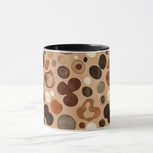 Earthy Pebble Pattern Mug – Warm Stone Dots Mok (Midden)