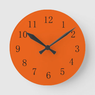 Earthy Persimmon Red Oranje Earth Tone Wall Clock Ronde Klok