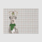 Earthy Plaid en Irish Wolfhound Hondenkerst Tissuepapier (Voorkant)