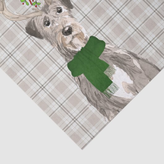 Earthy Plaid en Irish Wolfhound Hondenkerst Tissuepapier (Detail)