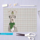Earthy Plaid en Irish Wolfhound Hondenkerst Tissuepapier (Craft)