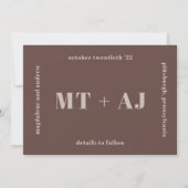 Earthy Plum Save the Date Monogram Overlay Photo (Achterkant)