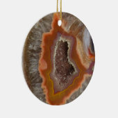 Earthy Quartz Crystal Druzy Keramisch Ornament (Rechts)