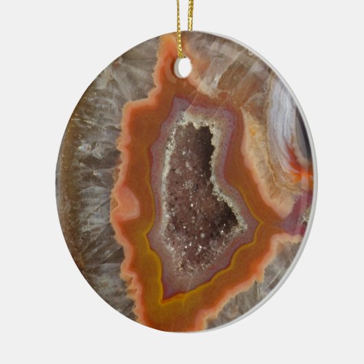 Earthy Quartz Crystal Druzy Keramisch Ornament (Links)