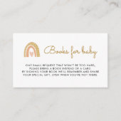 Earthy Rainbow Baby shower Boeken voor Baby Insert Informatiekaartje (Voorkant)