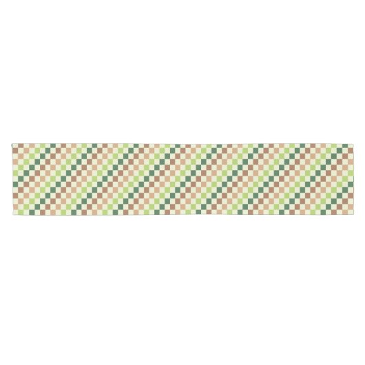 Earthy rainbow diagonal checkerboard pattern korte tafelloper (Horizontaal)