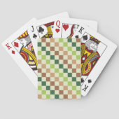 Earthy rainbow diagonal checkerboard pattern pokerkaarten (Achterkant)
