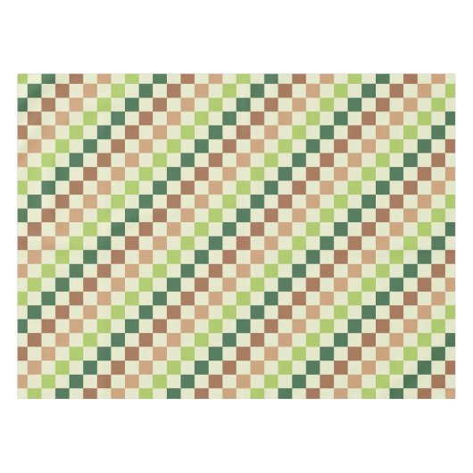Earthy rainbow diagonal checkerboard pattern tafelkleed (Voorkant (Horizontaal))