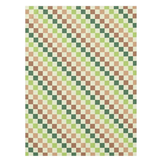 Earthy rainbow diagonal checkerboard pattern tafelkleed (Voorkant)