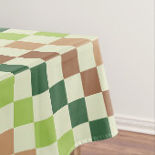 Earthy rainbow diagonal checkerboard pattern tafelkleed (Voorbeeld)