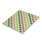 Earthy rainbow diagonal checkerboard pattern tegeltje (Zijkant)