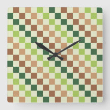 Earthy rainbow diagonal checkerboard pattern