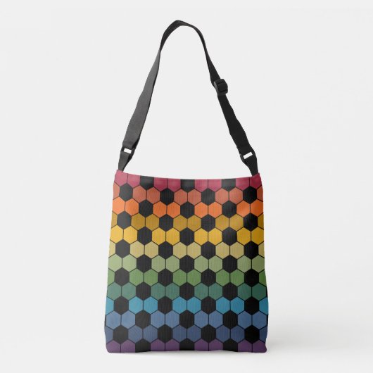 Earthy Rainbow Voetbal print Crossbody Tas (Achterkant)