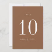 Earthy Rust Wedding Table Number Kaart (Achterkant)