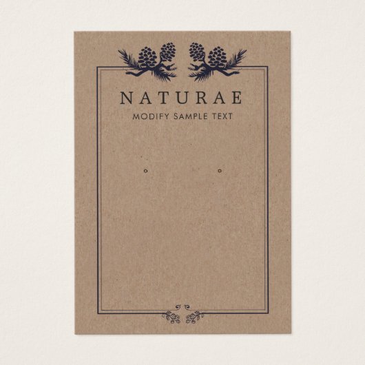 Earthy Rustic Kraft Pine Cones Visitekaartje (Voorkant)