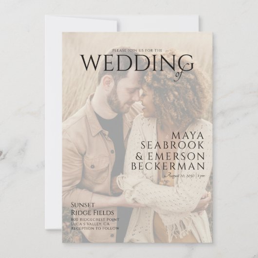 Earthy Rustic Photo Wedding Kaart (Voorkant)