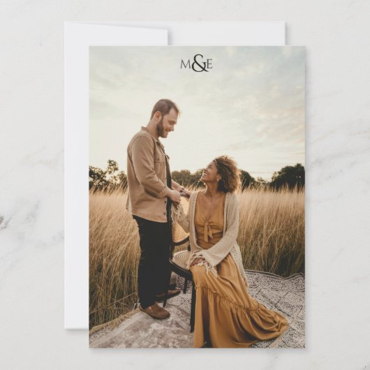 Earthy Rustic Photo Wedding Kaart (Achterkant)