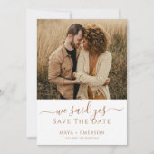 Earthy Rustic Photo Wedding  Save The Date (Voorkant)