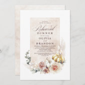 Earthy Shade Floral Pumpkins Boho Rehearsal Kaart (Voorkant / Achterkant)
