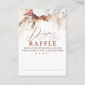 Earthy Shade Flowers Diaper Raffle Game Tickets Informatiekaartje (Voorkant)
