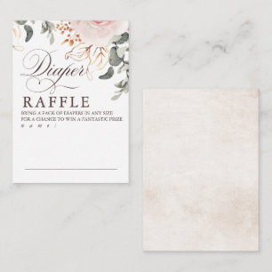 Earthy Shade Flowers Diaper Raffle Game Tickets Informatiekaartje