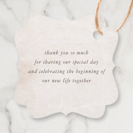 Earthy Shade Flowers Elegant Boho Hartelijk dank Bedankjes Labels (Achterkant)